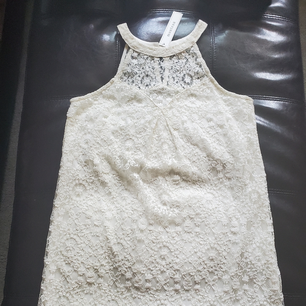 Lace, sleeveless, shift dress